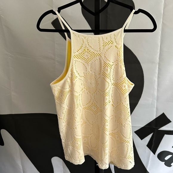 Anthropologie Cosette White Floral Overlay Tank Top - Picture 8 of 9